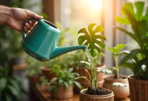 watering plants